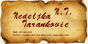 Nedeljka Taranković vizit kartica